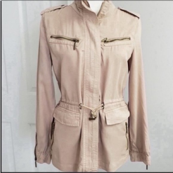 NWT-MAX JEANS UTILITY TENCEL MILITARY SAFARI JACKET - Picture 2 of 3